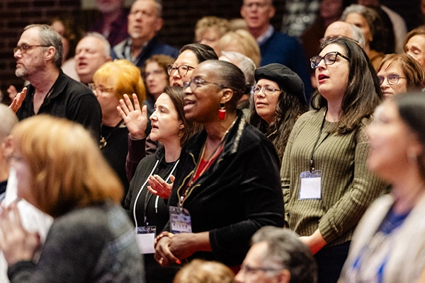 Previous conference attendees enjoying the Summit on Israel and the Last Days Conference hosted by Moody Conferences at Moody Bible Institute in Chicago